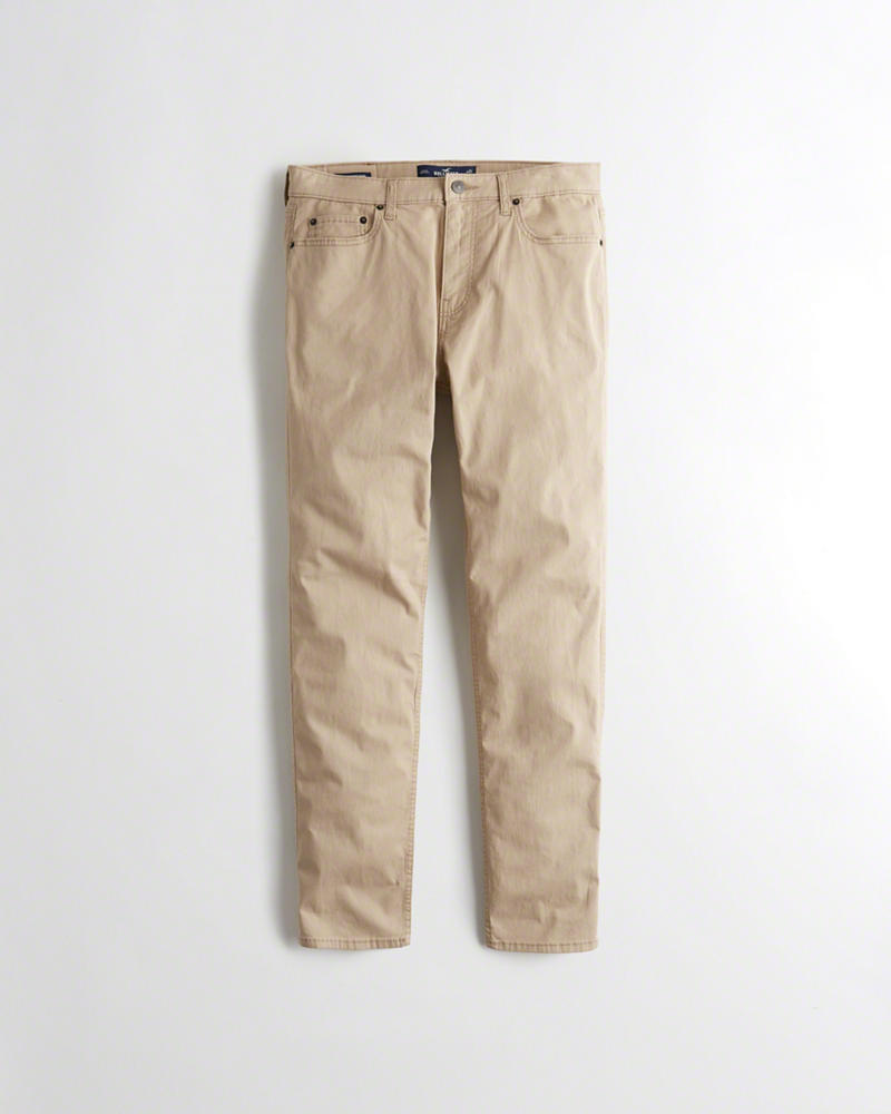 Pantaloni Hollister Uomo Epic Flex Skinny Twill khaki Chiaro Italia (187MPVGT)